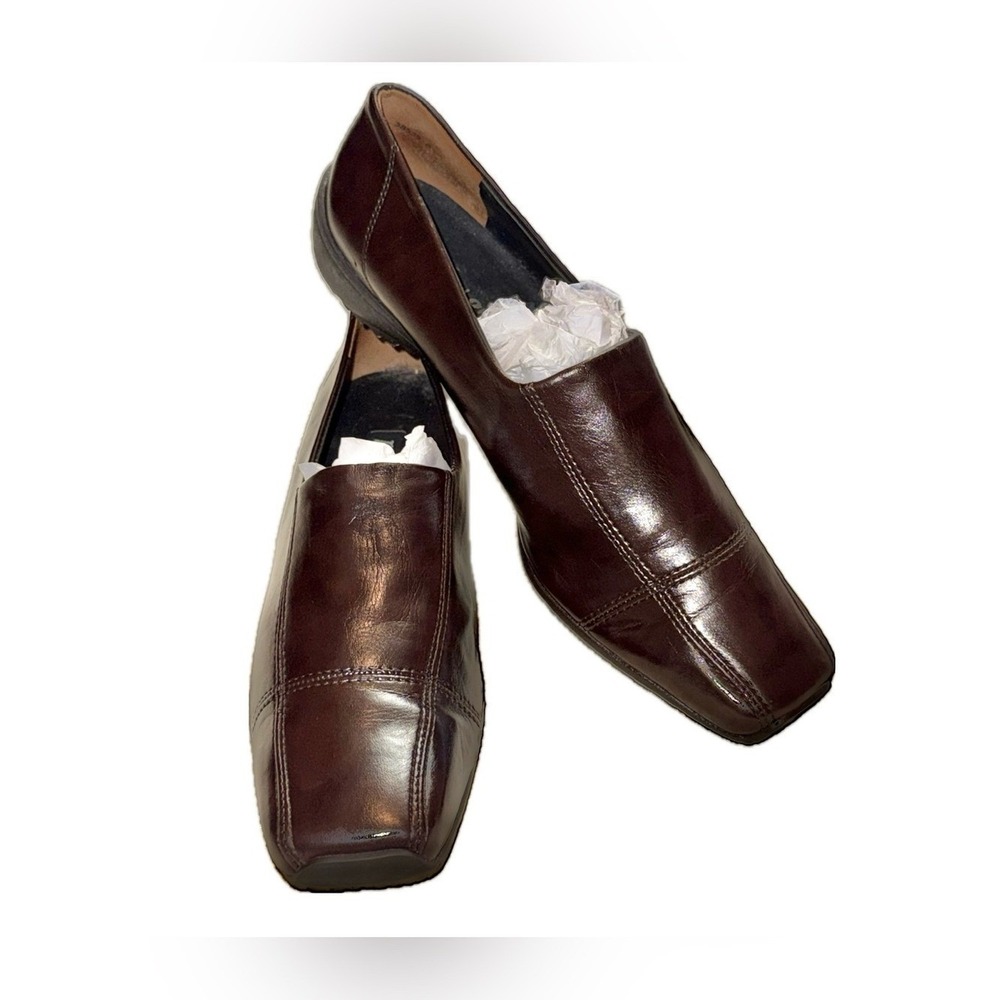 🟤 PAUL GREEN München Brown Leather‎ Loafers Comfort Walking Shoes | Women's 7.5